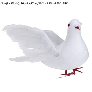 1PC Decorative Dove Artificial Foam Feather White Bird Dove for Home Wedding Decoration Ornaments Birds Crafts